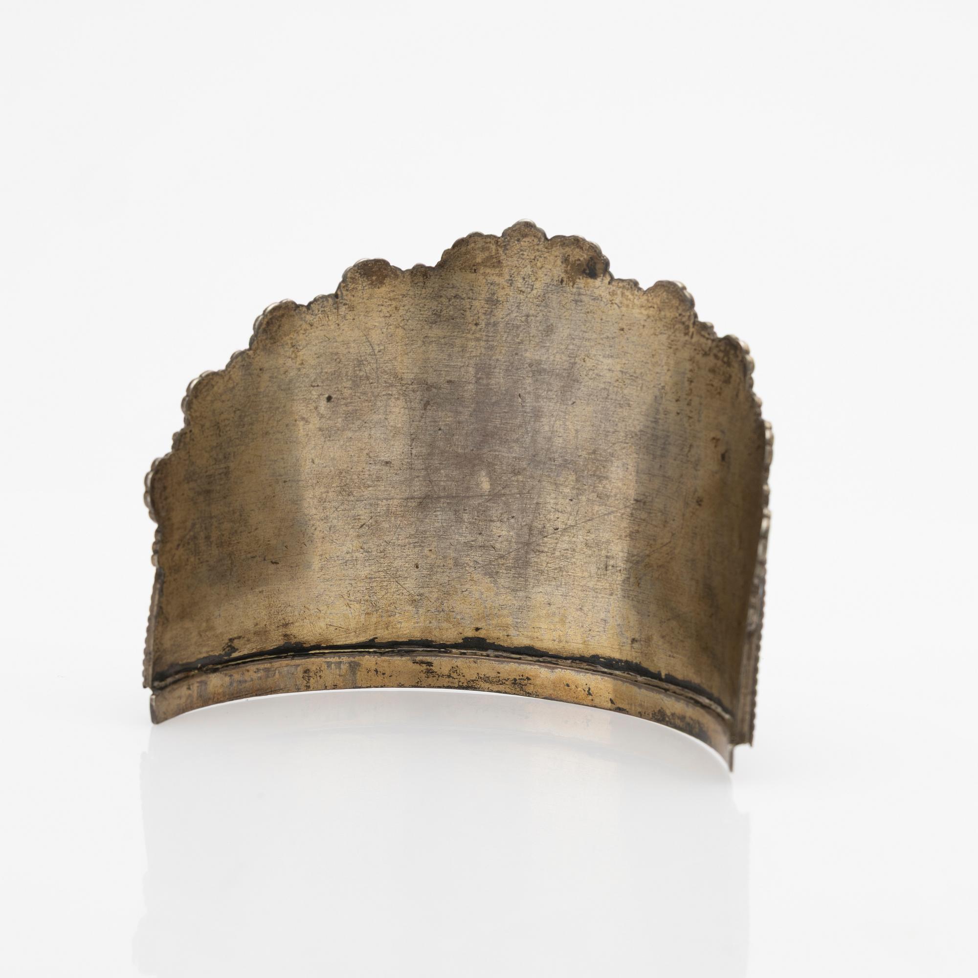 Bridal crown, possibly, silver and enamel, Russia, early 20th century.