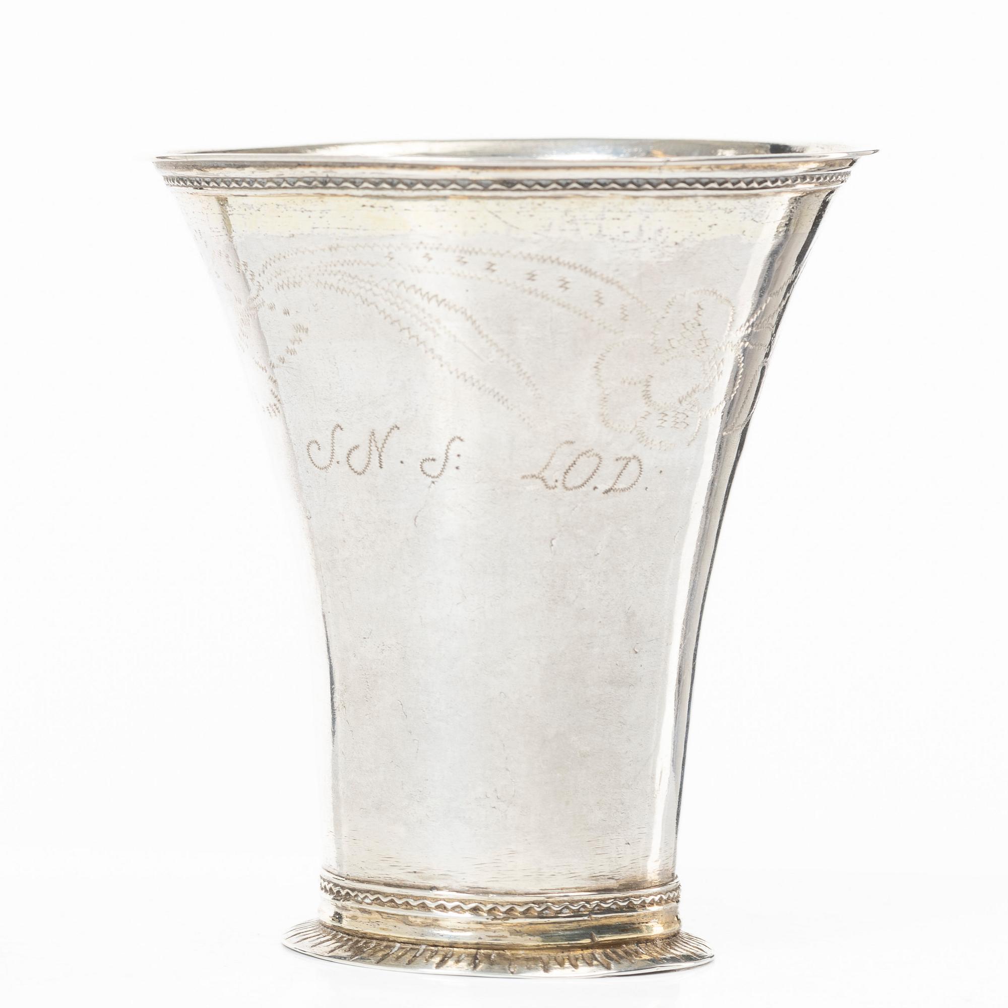 Carl Lindgren, bägare, silver, Norrköping 1777.