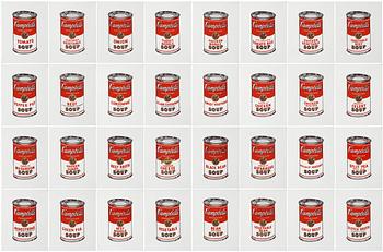 512. Richard H. Pettibone, "Andy Warhol, '32 Cans of Campbell's Soup', 1962".