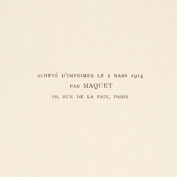 George Barbier, mapp med originalteckning och planscher, "Modes et Manières d'Aujourd'Hui (3e Année)", Frankrike, 1914.