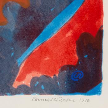 LENNART RODHE, Lithograph in colours, signed 42/75. Dated 1976.
