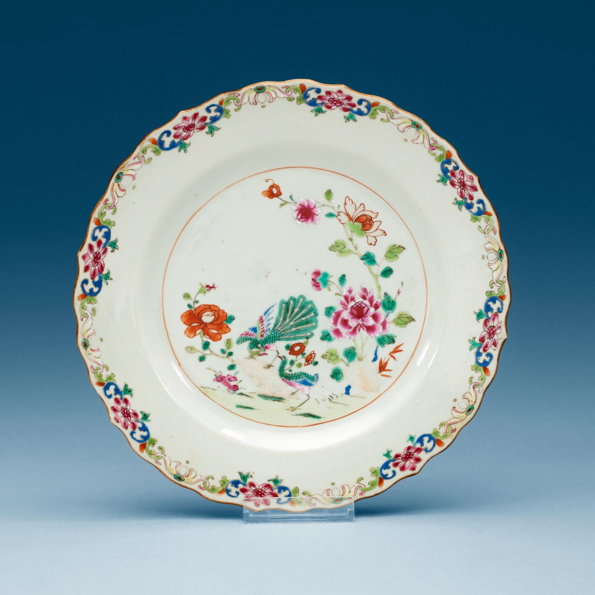 TALLRIKAR, åtta stycken, kompaniporslin, Qing dynastin,  Qianlong (1736-1795).