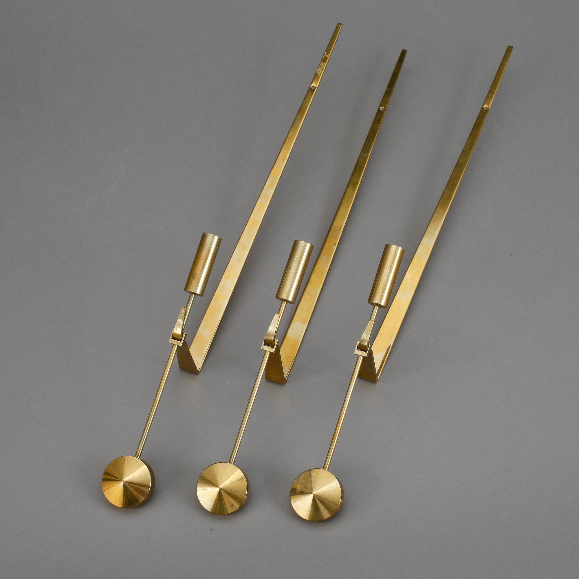 VÄGGLJUSSTAKAR, 3 st, Pierre Forsell, Skultuna.