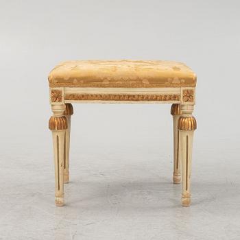 A Gustavian style stool, late 19th Century.