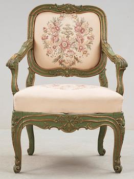 A Rococo 18th century armchair.