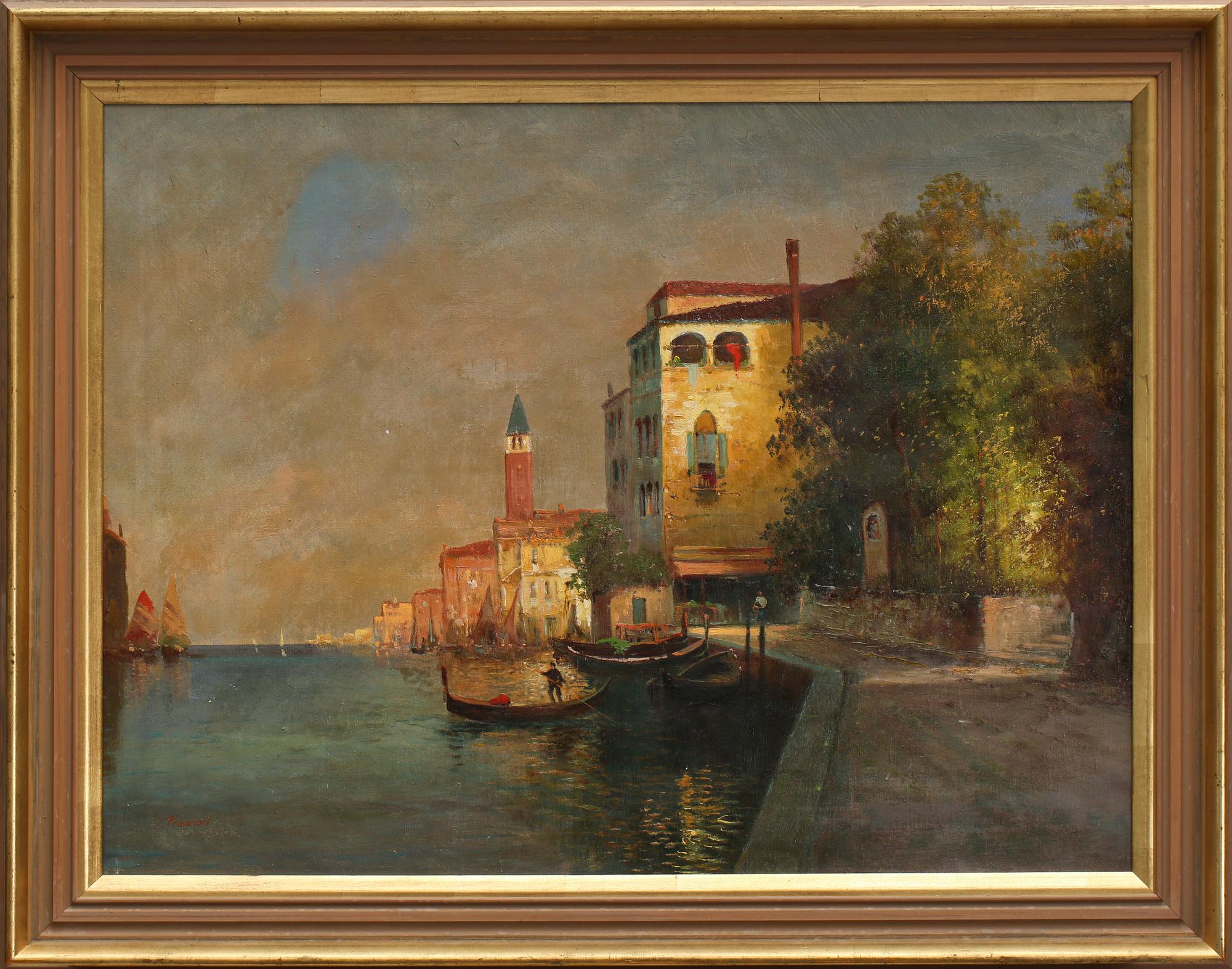 OKÄND KONSTNÄR, olja på duk, signerad L Francois, 1900-tal.