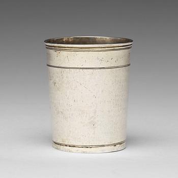 A German early 18th century parcel-gilt silver beaker, mark of Johann Christopher Treffler, Nürnberg 1712-1715.