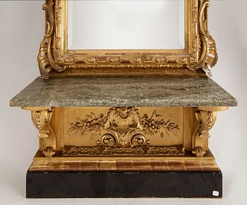 SPEGEL med KONSOLBORD. 1800-talets slut.
