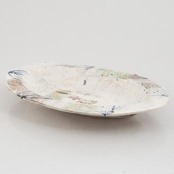 Margareta Andersson, a contemporary stoneware dish, own studio, Kungsbacka.