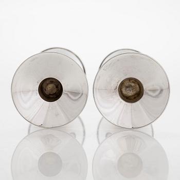Kaj Blomqvist, A pair of  silver candlesticks, signed KB. Kultakeskus Hämeenlinna 1967.