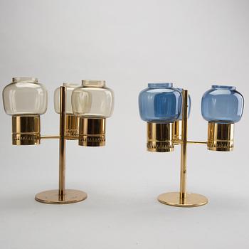 HANS-AGNE JAKOBSSON, Two table candle holders and one wall candle holder, Markaryd, second half of the 20th century.