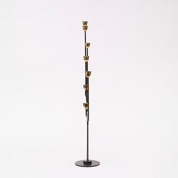 A Piet Hein 'Ursa Major' brass and black lacquered metal candelabrum, 1950's-60's.