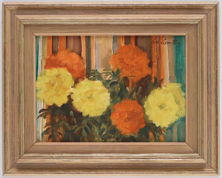 Lotte Laserstein, Still life with marigolds.