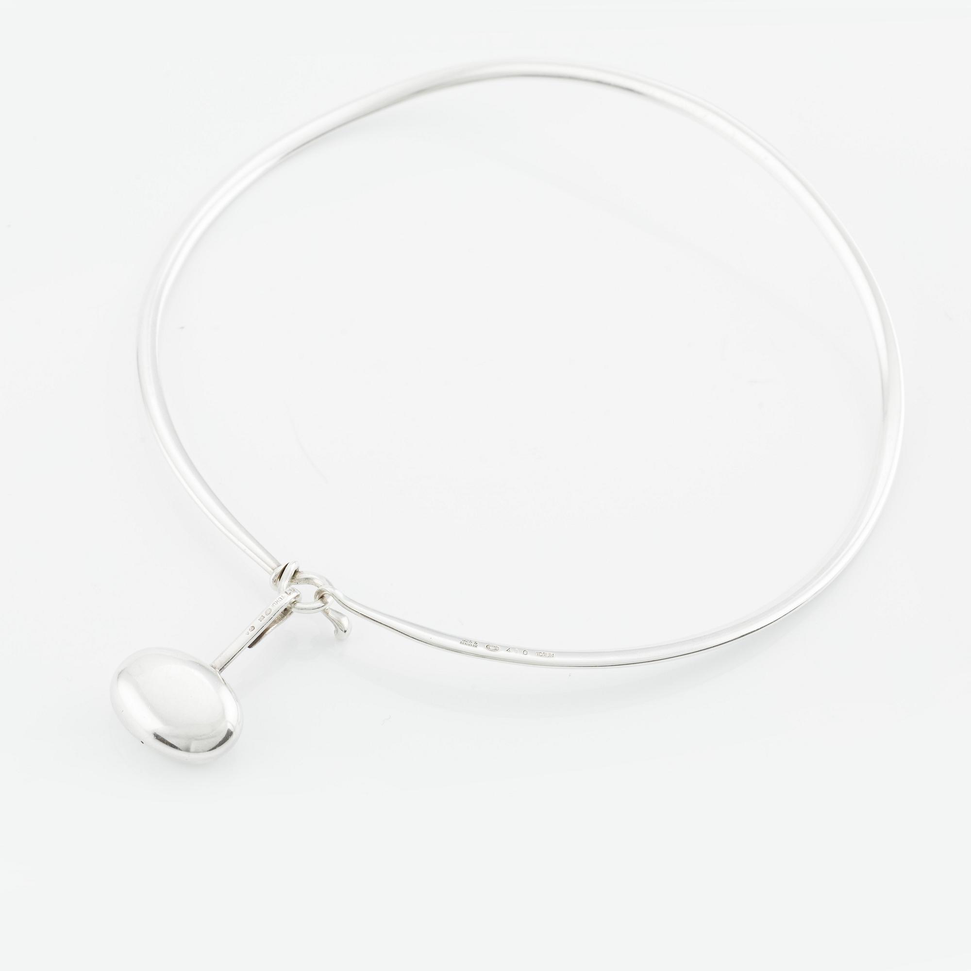 Vivianna Torun Bülow-Hübe, collier med hänge, modell 410 och hänge 301, sterlingsilver, Georg Jensen, Köpenhamn.