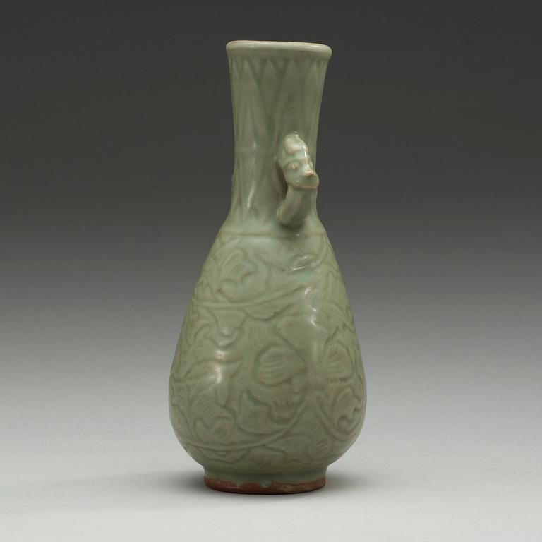 A celadon glazed vase, 18th Century or older.