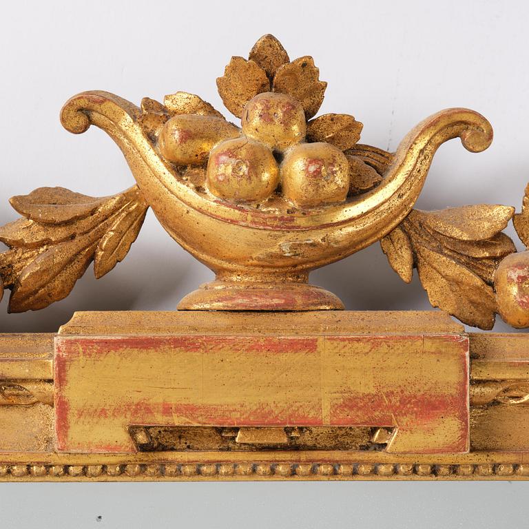 Spegellampett, för två ljus, omkring år 1800, Sengustaviansk.