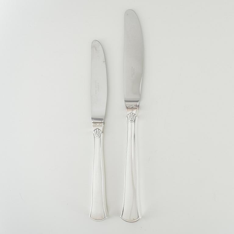 BESTICKSERVIS, 76 delar, sterlingsilver, Hans Hansen, Danmark, bland annat 1934. Vikt ca 2467g.