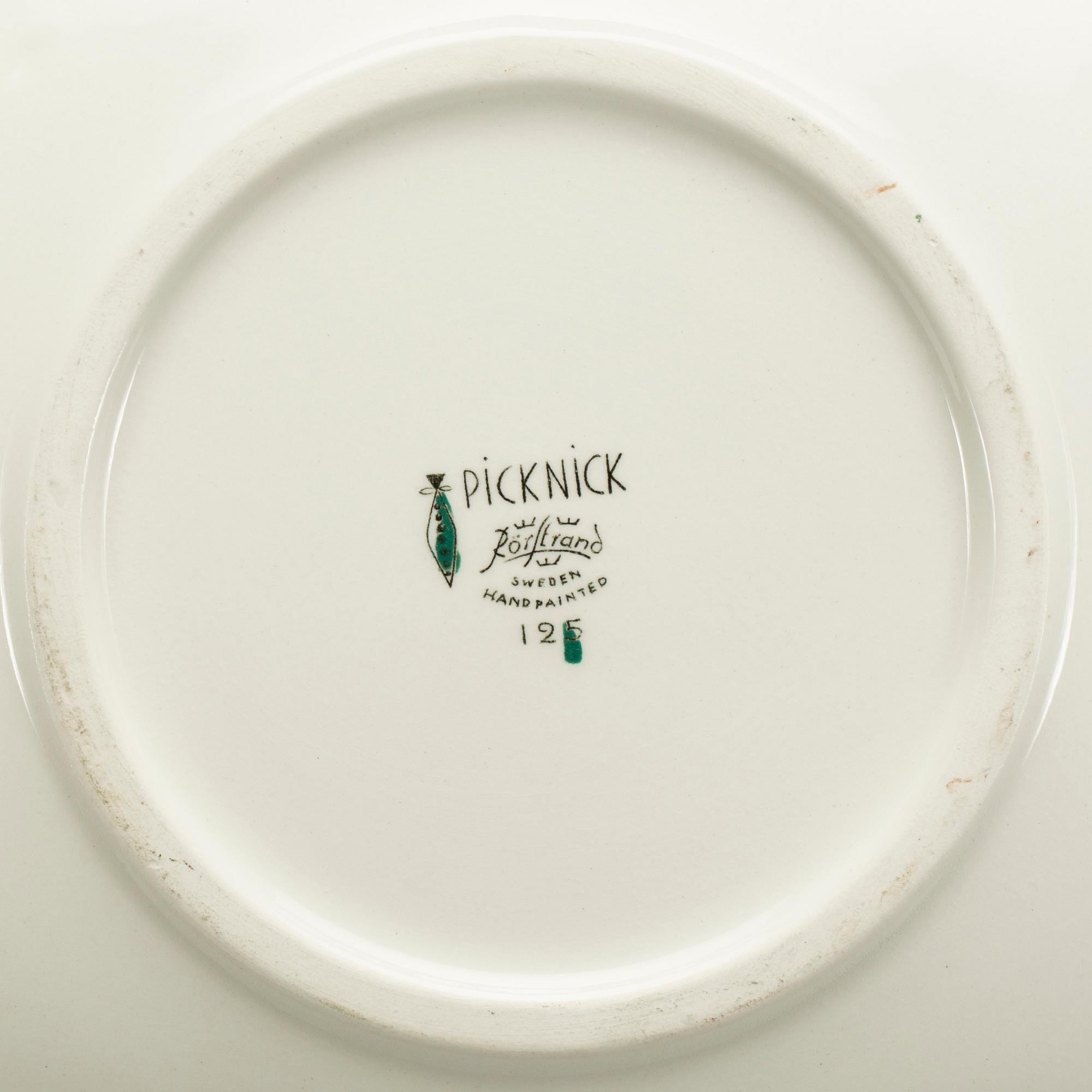 SKÅLFAT, flintgods. "Picnick" Marianne Westman, Rörstrand.