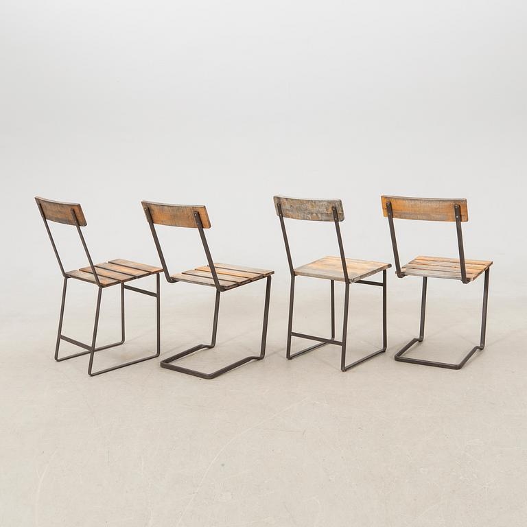 Garden furniture 5 pcs "Garden table 9A", "Garden chair 6" and "Garden chair 1" Grythyttan 1930s/40s.