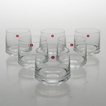 TIMO SARPANEVA, set of six 'Milano' 2042 drinking glasses for Iittala.