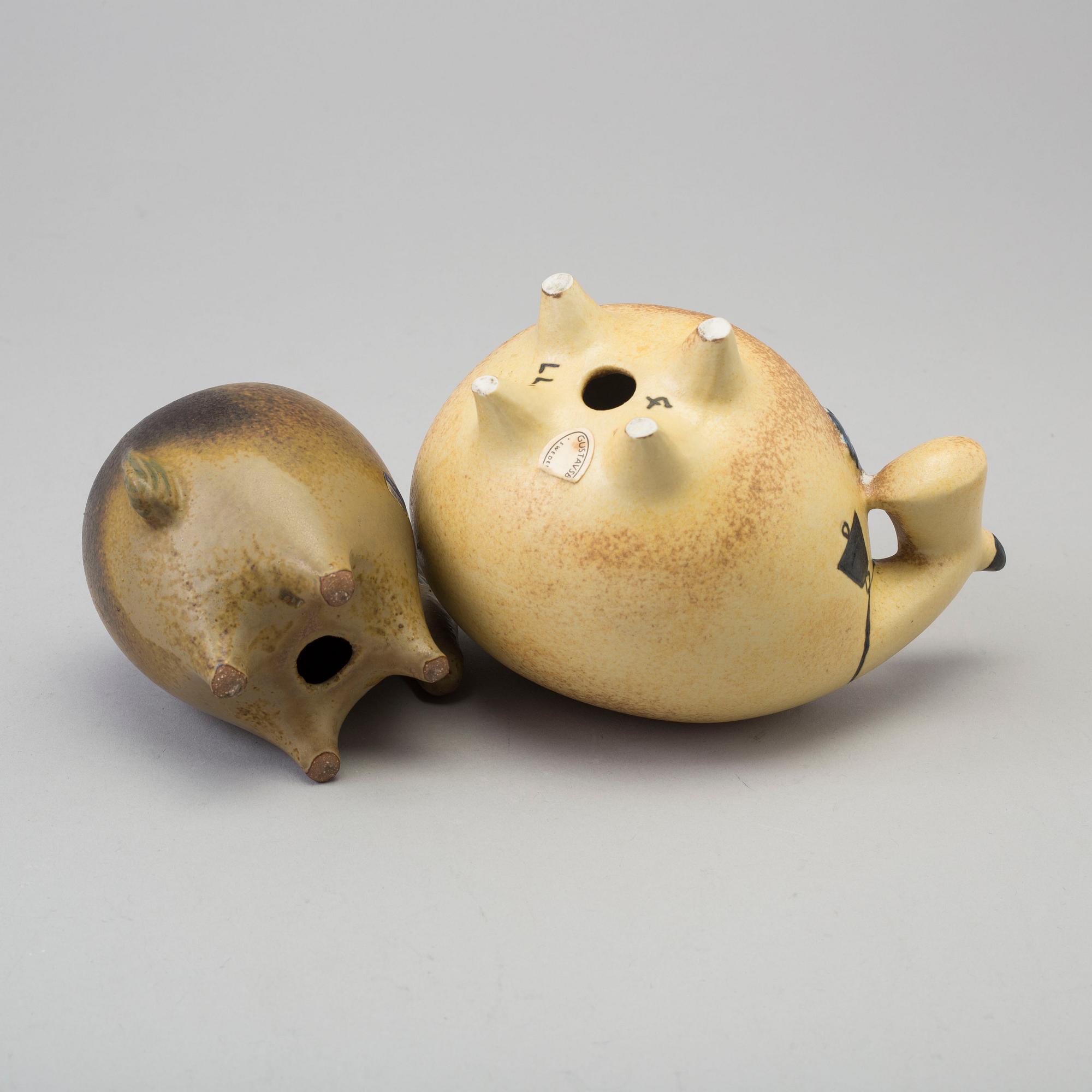 Two 'Stora Zoo' stoneware figurines from Gustavsberg.