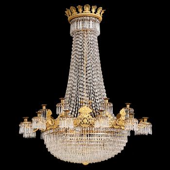 98. An Empire eighteen-light chandelier, 1830's.