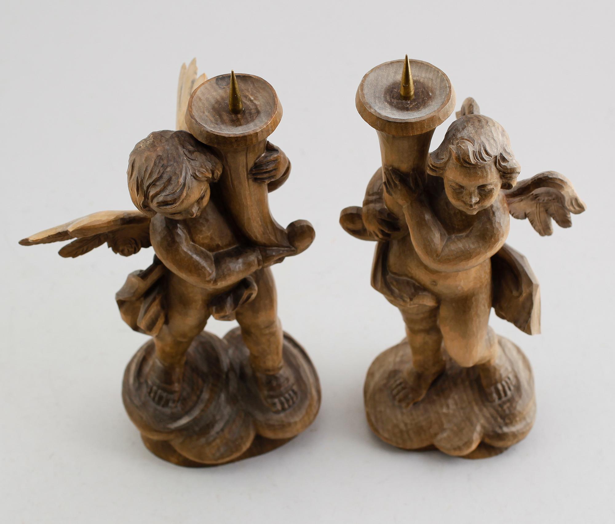 LJUSSTAKAR, 1 par, Leonhard Höldrich, Oberammergau, 1900-tal.