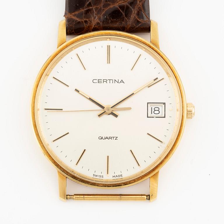 Certina, 18K gold, wristwatch, 33.5 mm.