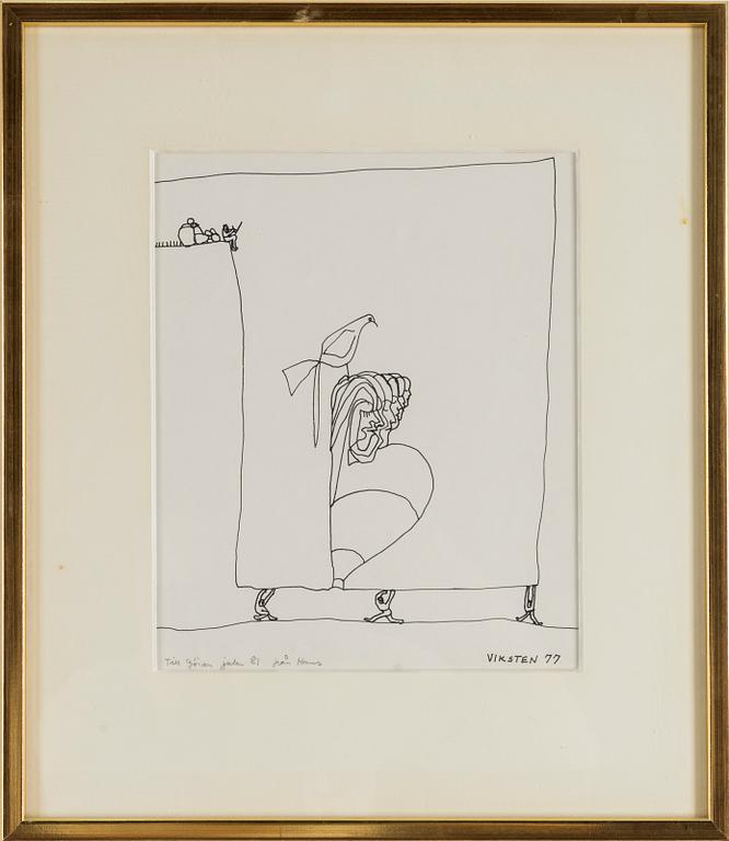 HANS VIKSTEN, Ink, signed and dated -77.