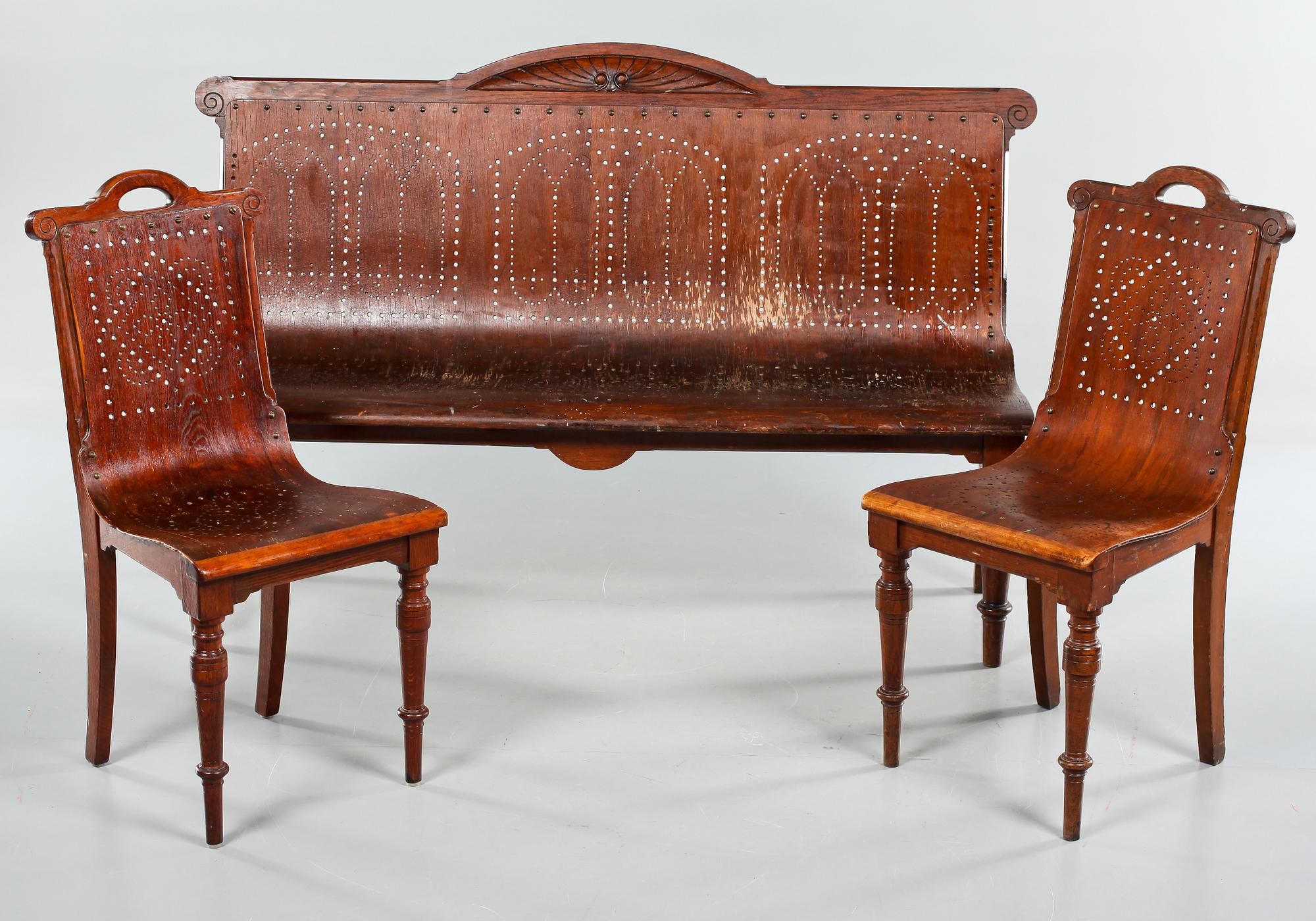 SOFFA samt STOLAR, ett par, 1900-talets första del.