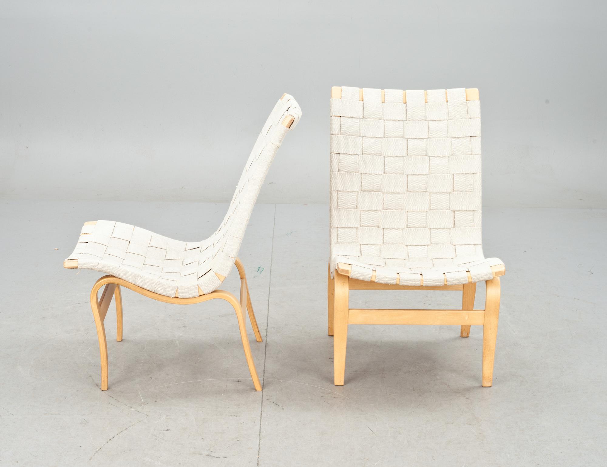 FÅTÖLJER, ett par, "Eva", Bruno Mathsson.