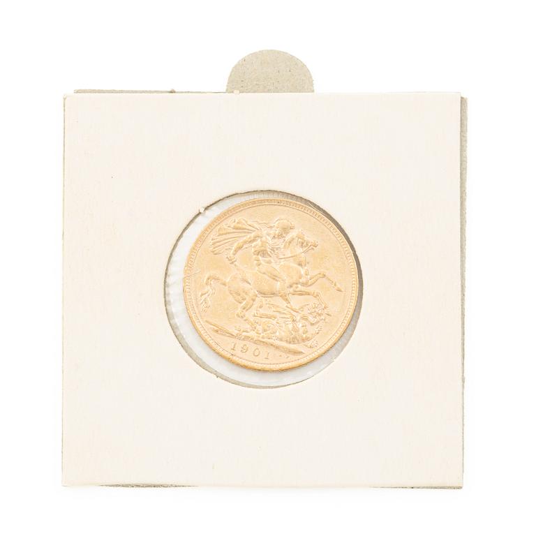 Guldmynt, Storbritannien, Victoria, 1 Sovereign, 1901.