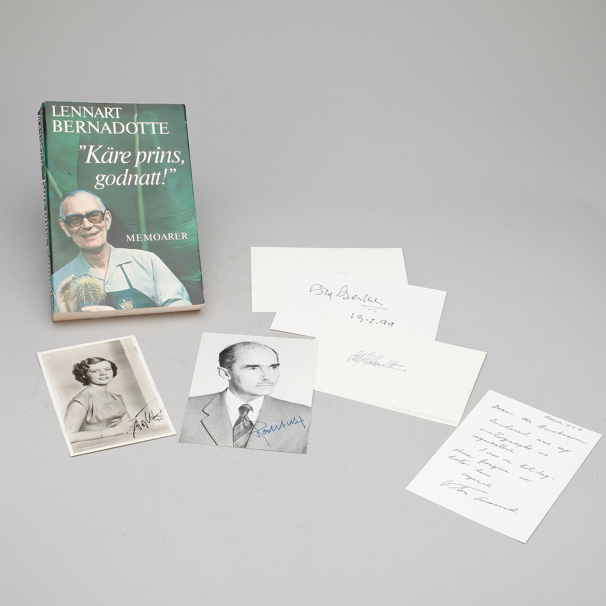 KUNGLIGA AUTOGRAFER, 8 st, bla Dr. Otto von Habsburg på fotoreproduktion, egenhändiga.
