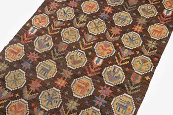 Märta Måås-Fjetterström, a 'Lammet' drape, flat weave, c. 200 x 125 cm, signed MMF.