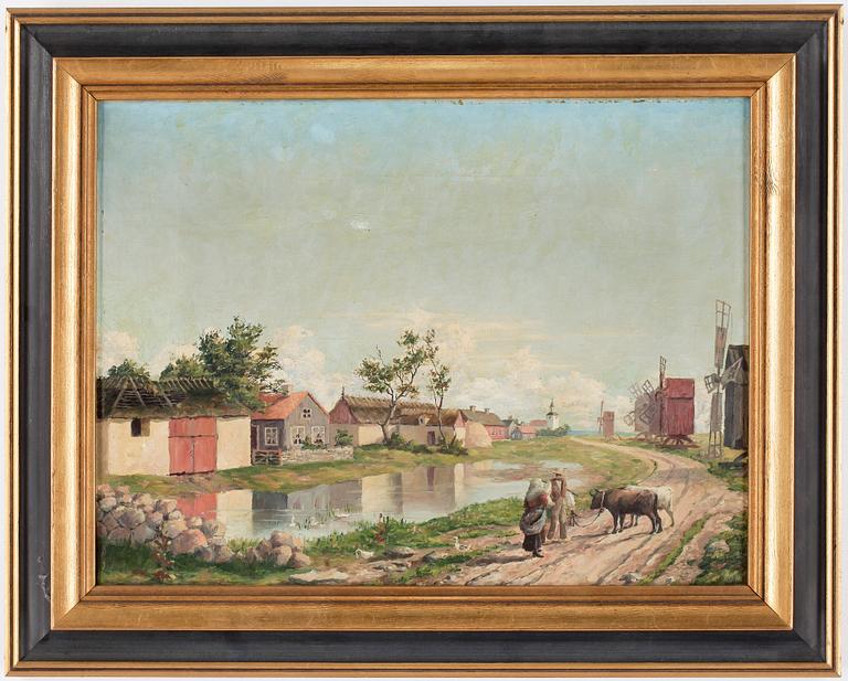 OKÄND KONSTNÄR, olja på duk, 1800/1900-tal.