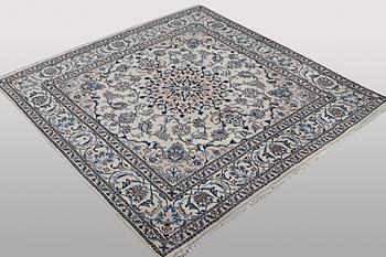 A rug, Nain, part silk, ca 200 x 195 cm.