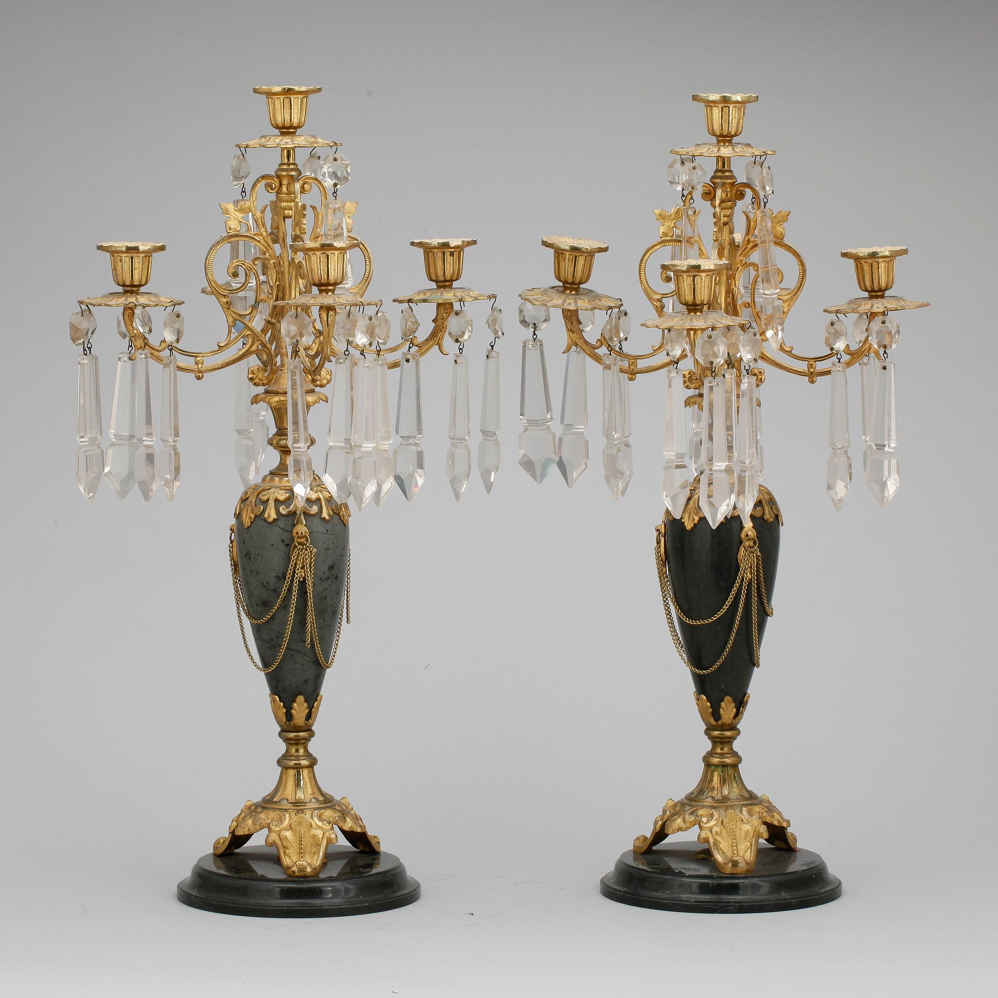 KANDELABRAR, ett par, nyrenässans, 1800-talets slut.
