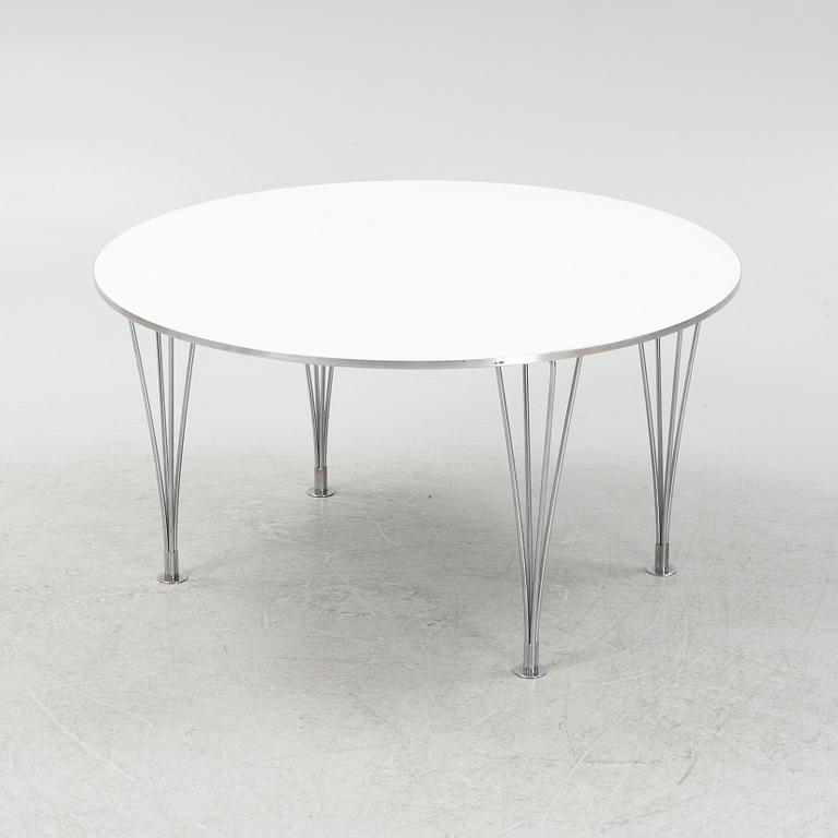 Bruno Mathsson & Piet Hein, coffee table, "Supercircle", Fritz Hansen, 1982.