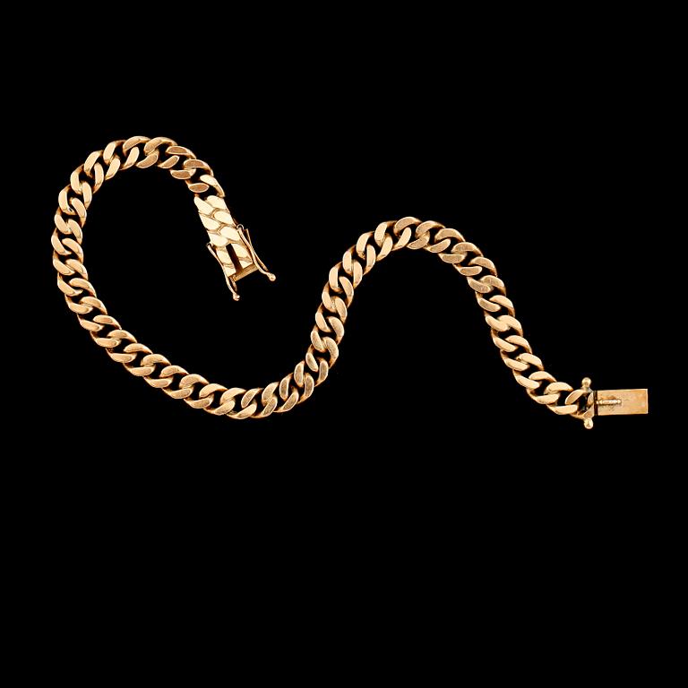 ARMBAND, 18K guld, GD & Co, Malmö 1970. Vikt ca 17 g.