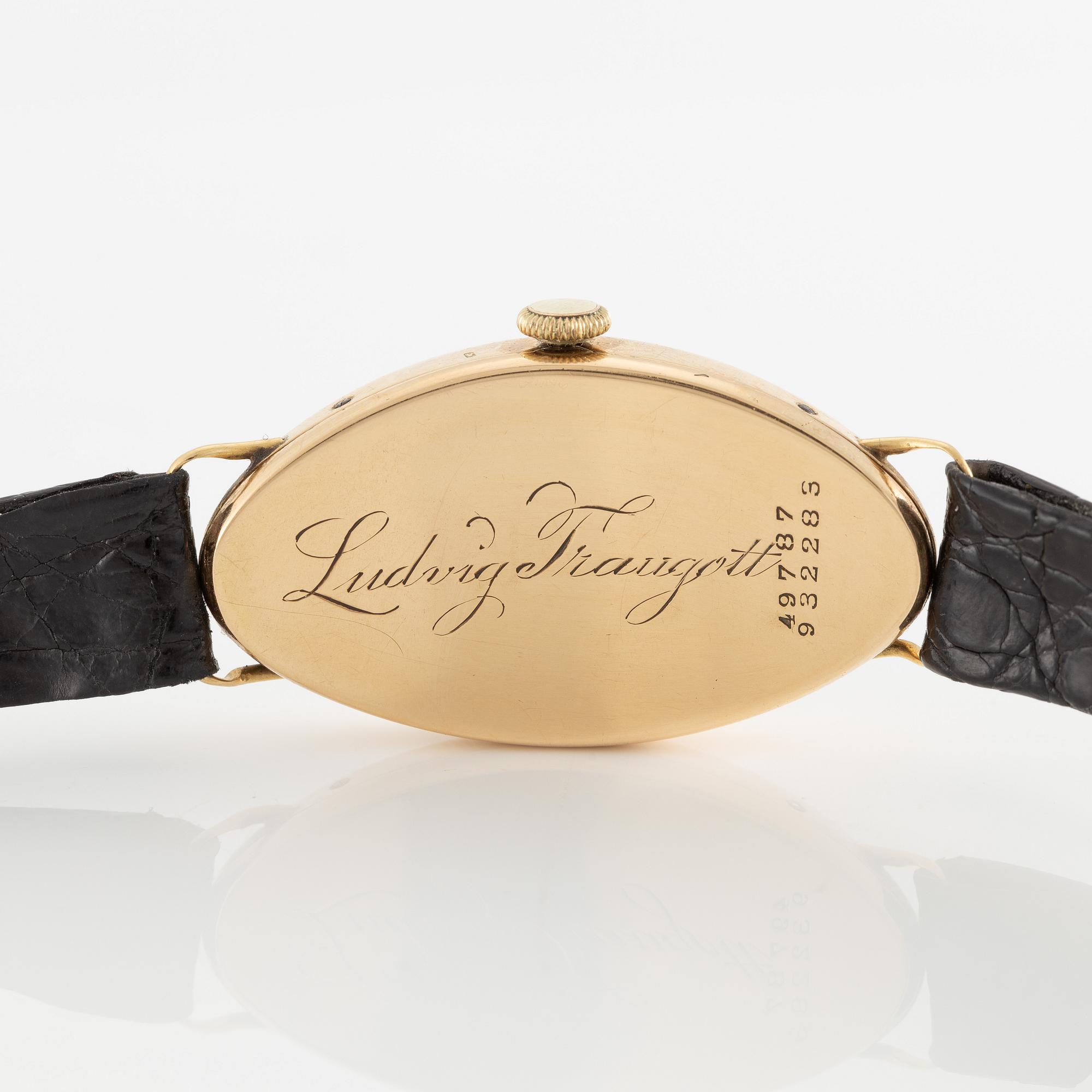 Chronometre Movado, Tonneau, wristwatch, 23 x 42 mm.