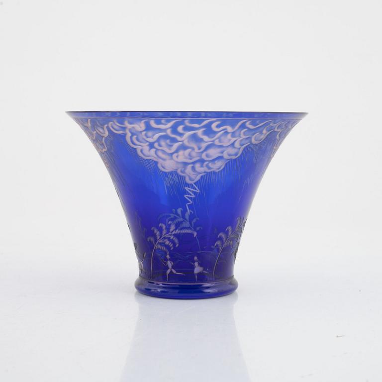 Edward Hald, a 'Åskväder' glass bowl, Orrefors.