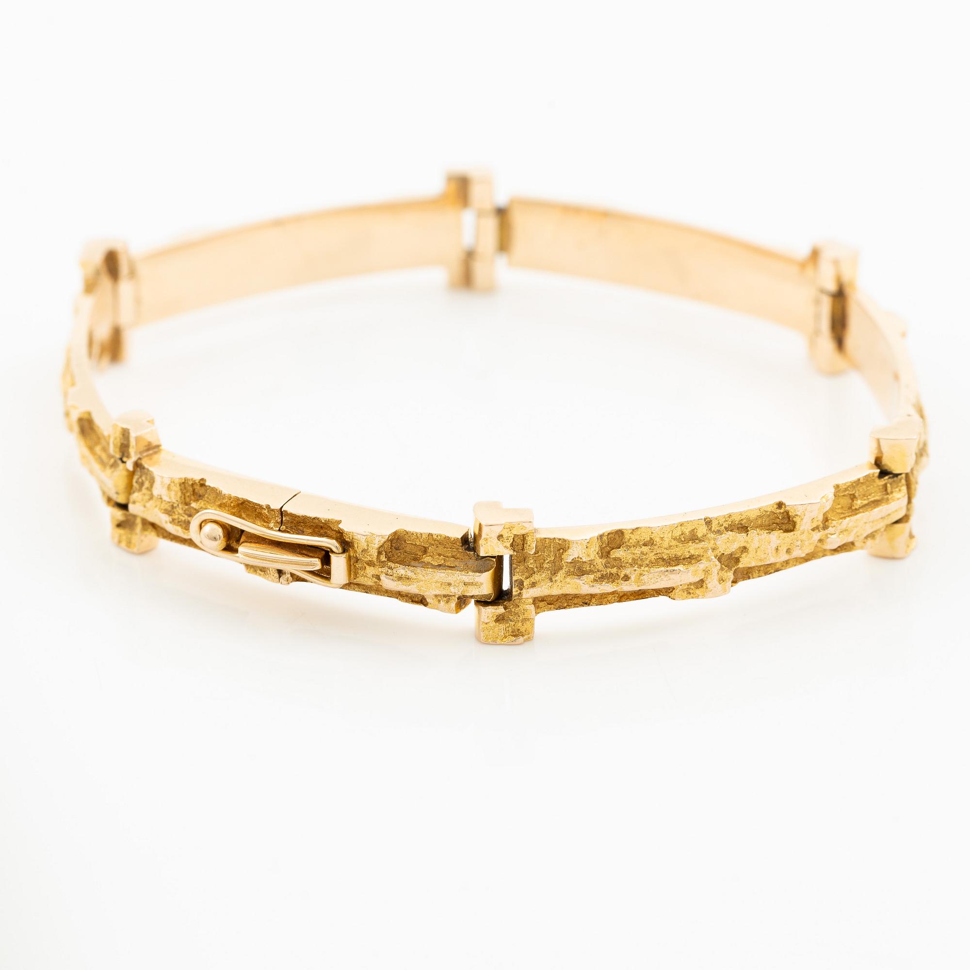 Björn Weckström, Bracelet, "Tundra", 14K gold, Lapponia 1967.