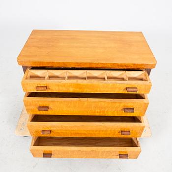 A 1940s Art Deco birch dresser.