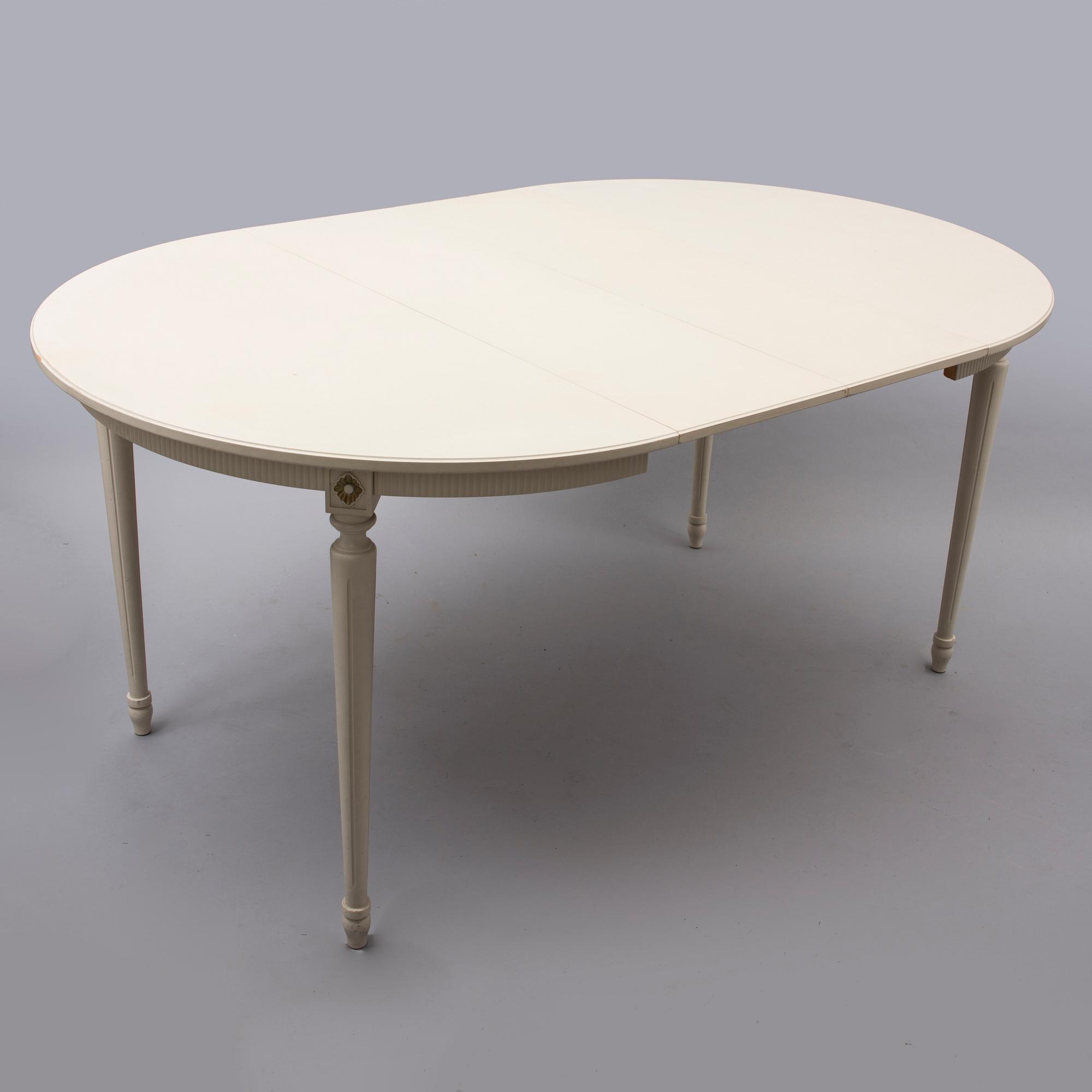 MATBORD och STOLAR, 4 st, gustaviansk stil, 1900-talets mitt.