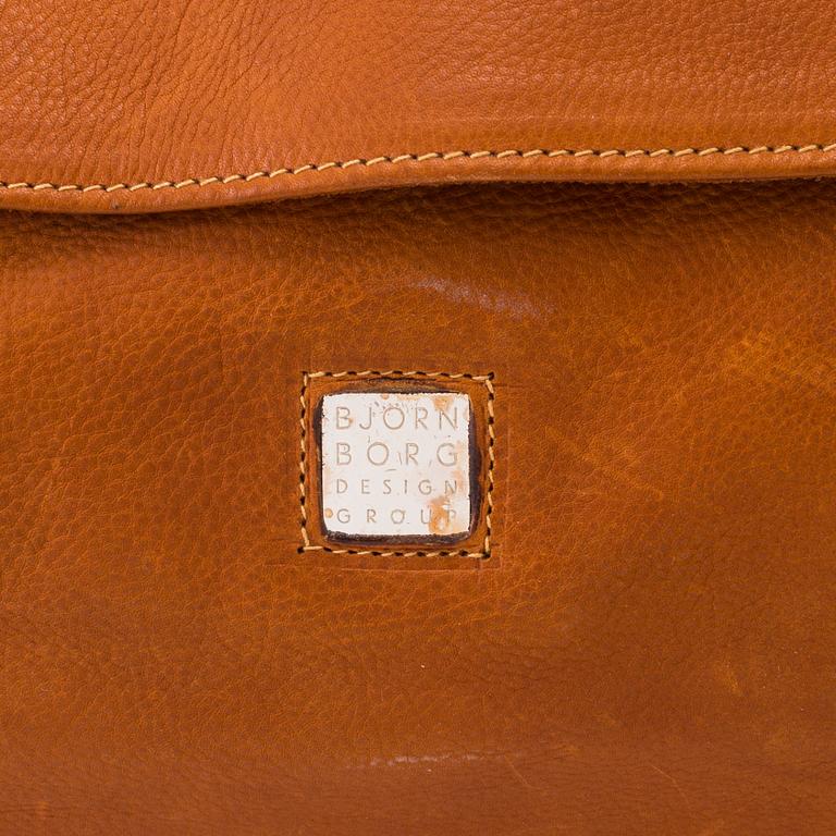 Brown leather and suede weekendbag by Björn Borg Designgroup, 1980's.