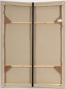 Morgan-Richard Murphey, assemblage, ratchet clamp and raw linen on aluminium stretcher bars.