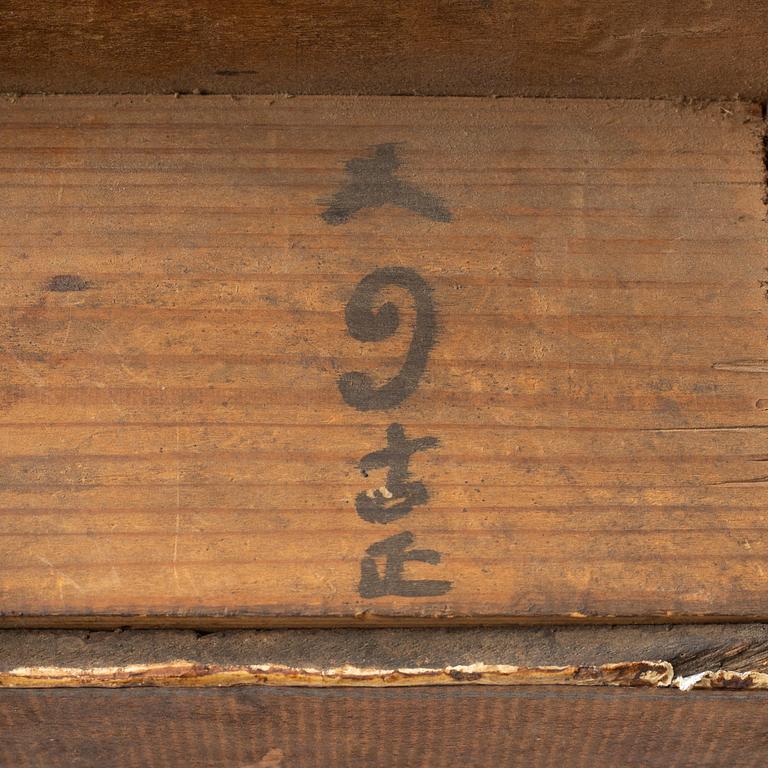 A Chinese wooden panel in deep relief, Qing dynasty, 19th century.