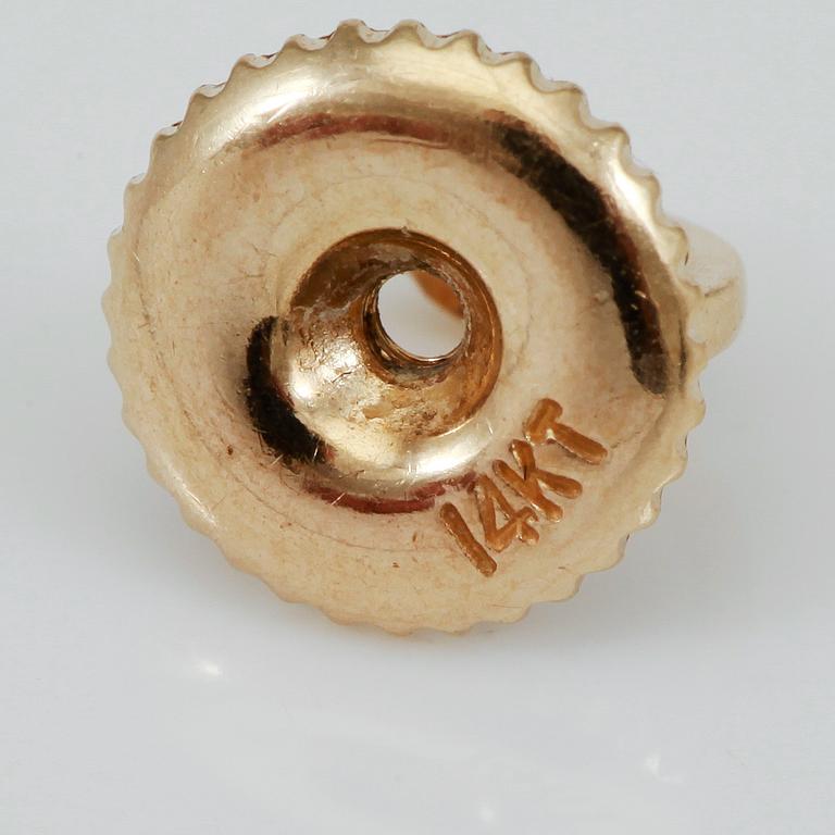 ÖRHÄNGEN, 1 par, solitära briljantslipade diamanter totalt ca 1,30 ct.
