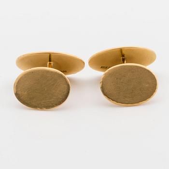 Cufflinks, 1 pair, 18K gold, engraved.