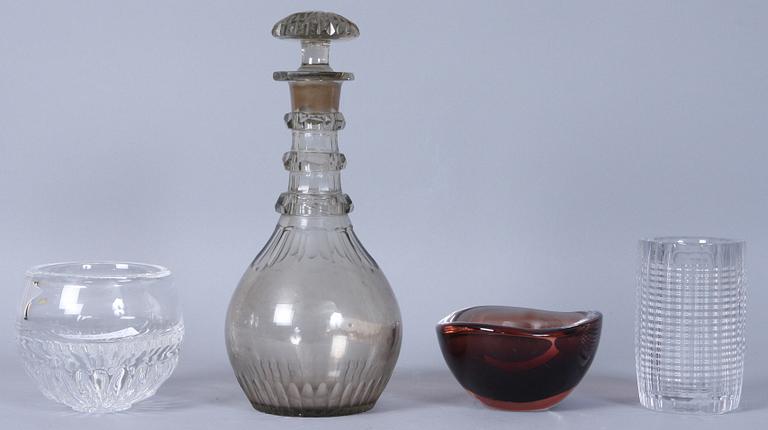 PARTI GLAS, 4 delar, bl a Sven Palmqvist, Orrefors.